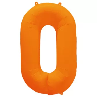 Számos lufi 34" 86cm óriás neon narancssárga szám, számjegy 0, 