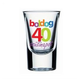 Üvegpohár feles Boldog 40. Szülinapot, 30281
