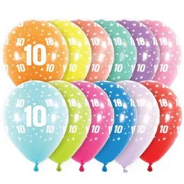 szám, számos lufi 11" 28cm 6db 10-es szám lufi