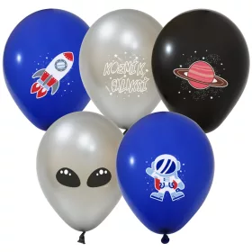BALONEVI lufi, 12" 30cm, 8db/cs, Űrhajó, Kozmik