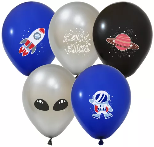 BALONEVI lufi, 12" 30cm, 8db/cs, Űrhajó, Kozmik