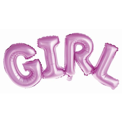 Fólia lufi - GIRL rózsaszín felirat, csak levegővel tölthető, 74x33cm