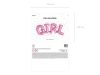 Fólia lufi - GIRL rózsaszín felirat, csak levegővel tölthető, 74x33cm