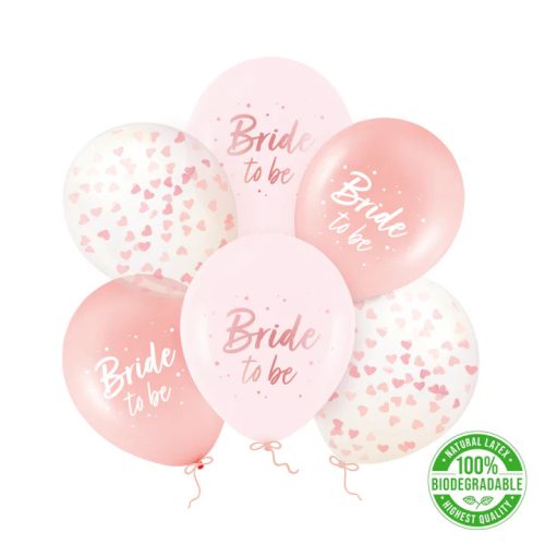 Latex lufi lánybúcsú 11" 28cm, 6db, Bride to be