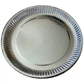 Papírtányér 23cm 8db fényes Ezüst 
