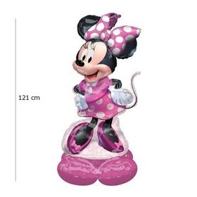   Óriás fólia lufi dekoráció, Airloonz, 48" 121cm Minnie, csak levegővel tölthető