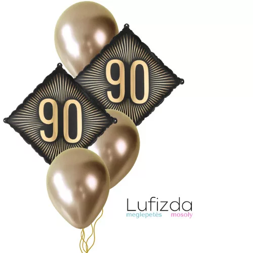Héliumos luficsokor szülinapra - 90-es - INGYENES GLS szállítással