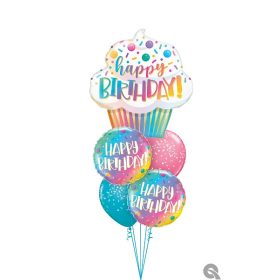   Héliumos luficsokor szülinapra, cupcake - INGYENES GLS szállítással