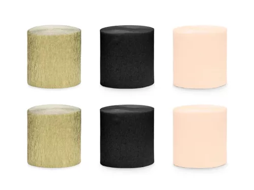 Krepp papír 5cm, 10m 6tek, elegáns mix