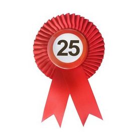   Szalagos kitűző számos, Sebességkorlátozó számmal, 25-ös, 24206