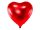 Egyszínű szív fólia lufi 24" 61cm piros szív