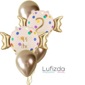   Héliumos luficsokor szülinapra, 2-es számmal - INGYENES GLS szállítással