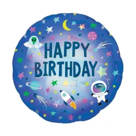 Szülinapi lufi 18" 45cm Happy Birthday, Űrhajó