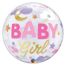 Mintás Bubbles lufi 22" 56cm BABY Girl