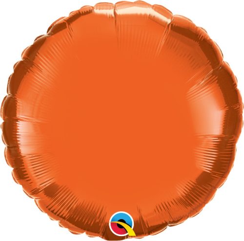 Egyszínű kerek fólia lufi 18" 45cm, Orange, Narancssárga, 12916, héliummal töltve