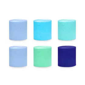 Krepp papír 5cm, 10m 6tek, Kék mix