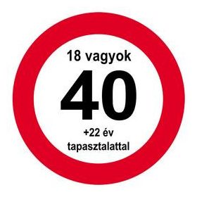   Tábla sebességkorlátozó számmal 40cm 40-es számmal, 21816