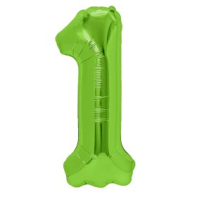   Számos lufi 34" 86cm óriás zöld szám, számjegy 1-es 