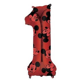   Számos lufi 26" 66cm Mickey fólia szám, számjegy 1-es, 1. szülinap