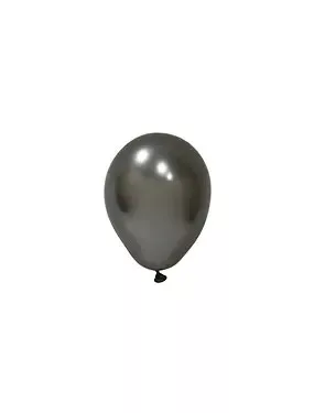 BALONEVI Latex lufi, 5", 13cm, 100db/cs, Chrome Space Gray, Króm Szürke