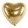 Latex lufi 11" 28cm chrome, Glossy arany szív 