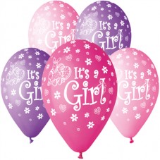 Latex lufi (gumi) 11" 10db/csomag It's a girl - 11-printIts a girl