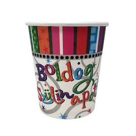 Papírpohár 2,5dl, 6db, Radiant, Boldog szülinapot, 33572