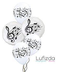   Héliumos luficsokor bármely alkalomra, hangjegyek - INGYENES KISZÁLLÍTÁSSAL