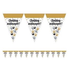 Boldog Születésnapot! zászlófüzér 5m, Elegáns, 23070