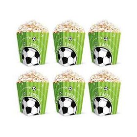 Popcorn tartó karton, 6db, foci, football