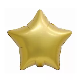   Egyszínű csillag lufi 19" 50cm Matt Gold, matt Arany csillag
