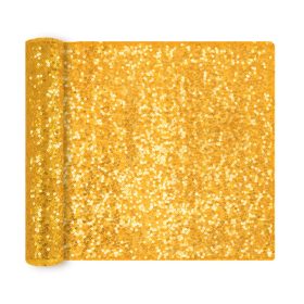 Asztaldekoráció, asztali futó, glitteres, Arany