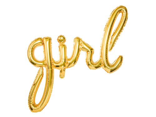 Fólia lufi - GIRL arany felirat, csak levegővel tölthető, 77x70cm