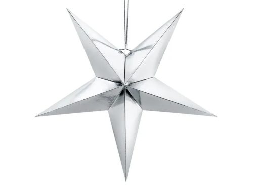 Dekoráció csillag, 1db, 70cm, ezüst
