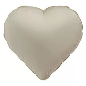 Egyszínű szív lufi 18" 45cm Matt krém, latte