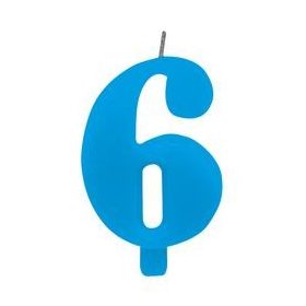 Számgyertya, csillagszórós, kék, 6-os, 50926