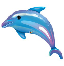 Óriás fólia lufi 42"  delfin, 29338, héliummal töltve