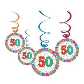 Függő dekoráció, 6db, Radiant, 50-es számmal, 20260