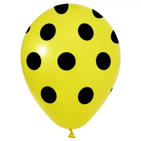 BALONEVI lufi, 12" 30cm, 50db/cs, Pöttyös, Sárga