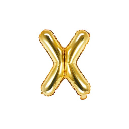 Betű lufi 16" 40cm arany fólia betű, X betű, levegővel tölthető