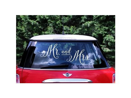 Esküvői autó dekoráció, MR and MRS