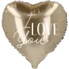 Óriás lufi 38" 98cm  arany szív, I Love You