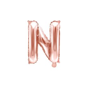   Betű lufi 14" 35cm rosegold fólia betű, N betű, levegővel tölthető
