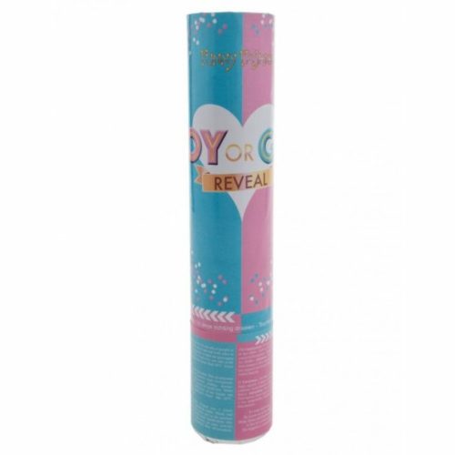 Konfetti ágyú, 20cm-es, kék kerek konfettit kilövő