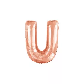 Betű lufi 34" 86cm óriás Rosegold betű, U betű, 