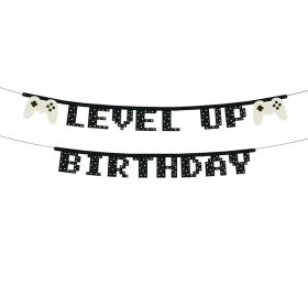 Üdvözlőfelirat Level Up Birthday 2,5m, Gamer