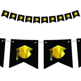 Ballagási zászlófüzér, fekete-arany 5 m