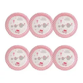   Papírtányér 23cm 6db Baby Shower, Rózsaszín, kislány,  29539