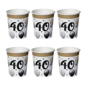 Papírpohár 40-es számmal, 250ml 6db, Elegáns, 23391