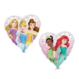   Lufi 17" 43cm Multi-Disney Princess - Hercegnők Szív Alakú Lufi